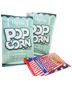 Asiakaalle toteutettu popcorn-pussi