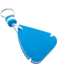 Kaunis, sinivalkoinen kelluva avaimenperä purjevene