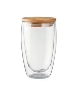 Juomalasi, kaksiseinäinen, bambukannella, 450 ml